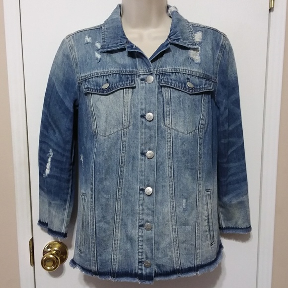 Jessica Simpson Jackets & Blazers - Jessica Simpson Superflowered Denim Jacket